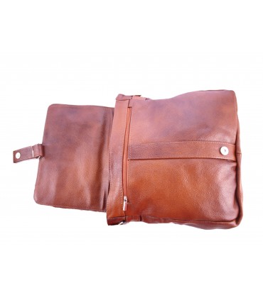 Skórzana brązowo-ruda listonoszka