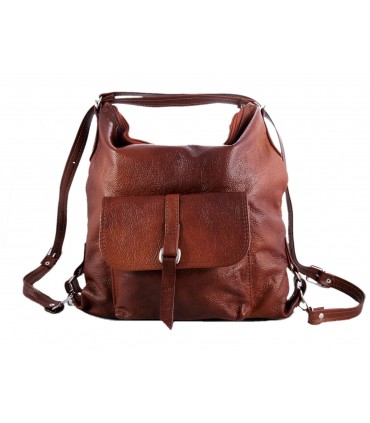 Handbag Backpack Natural leather Brown Cognac