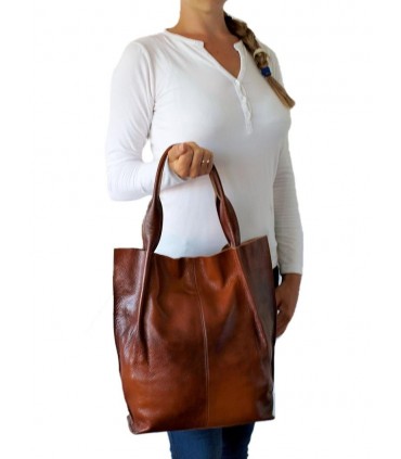 Braune Lederhandtasche / Shopper / Aktentasche