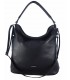 Black leather handbag, leather bag with a belt, soft leather