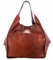 Braun Lederhandtasche, Modell 2in1 mit Leder Kulturbeutel, Wochenendhandtasche,