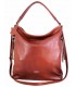 Cognac leather handbag, leather bag with a belt, soft leather