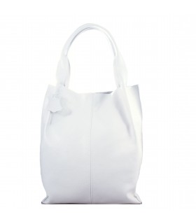 Skórzana BIAŁA torebka/shopper/aktówka