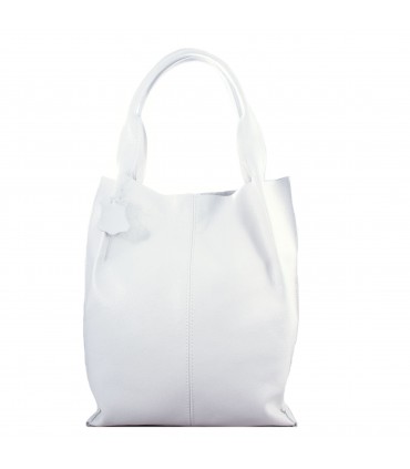 Skórzana BIAŁA torebka/shopper/aktówka