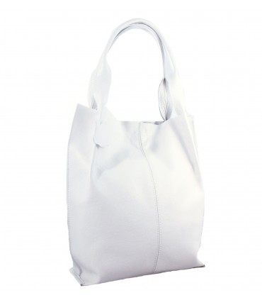 Skórzana BIAŁA torebka/shopper/aktówka