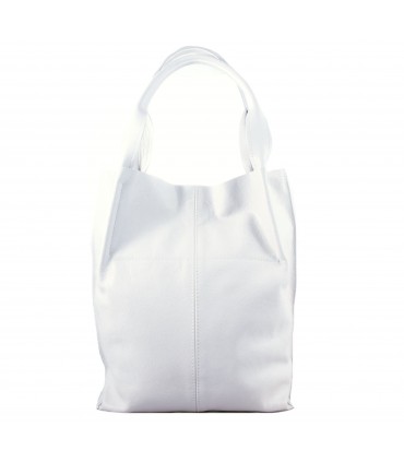Skórzana BIAŁA torebka/shopper/aktówka