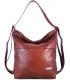 Cognac Brown leather handbag / backpack / crossbody bag