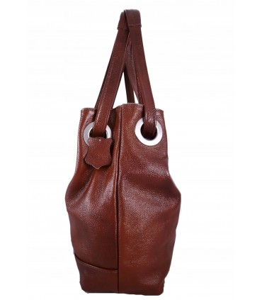 Skórzana brązowo-ruda torebka/aktówka/shopper