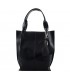 Leather black lacquered handbag / shopper / briefcase / wallet