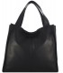 Black Leather Tote Bag, Leather Shoulder Shopper, Large Leather Tote Bag