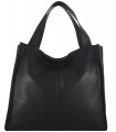 Black Leather Tote Bag, Leather Shoulder Shopper, Large Leather Tote Bag