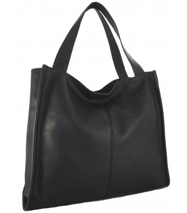 Umhängetasche aus schwarzem Leder, Shopper aus Leder, Aktentasche