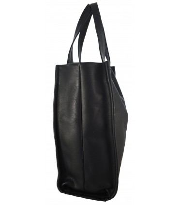 Umhängetasche aus schwarzem Leder, Shopper aus Leder, Aktentasche