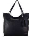 Black Leather bag, model 2in1, Leather Tote Bag, Soft leather,with fringe,
