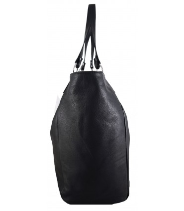 Black Leather bag, model 2in1, Leather Tote Bag, Soft leather,with fringe,