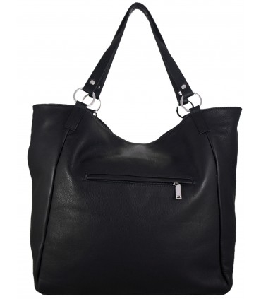 Black Leather bag, model 2in1, Leather Tote Bag, Soft leather,with fringe,